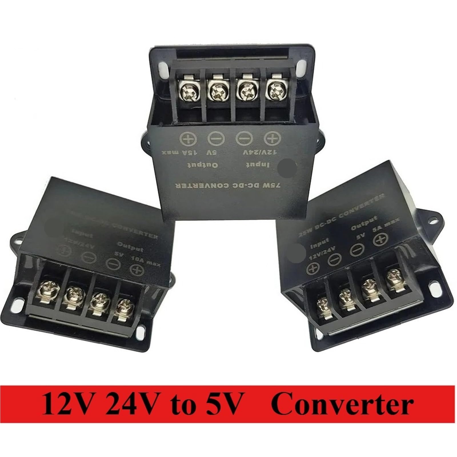 12V 24V to 5V 5A 10A 15A DC DC Converter Step Down Stabilizer Voltage Regulator Converter Automotive Regulator Waterproof(12-24V to 5V 5A)
