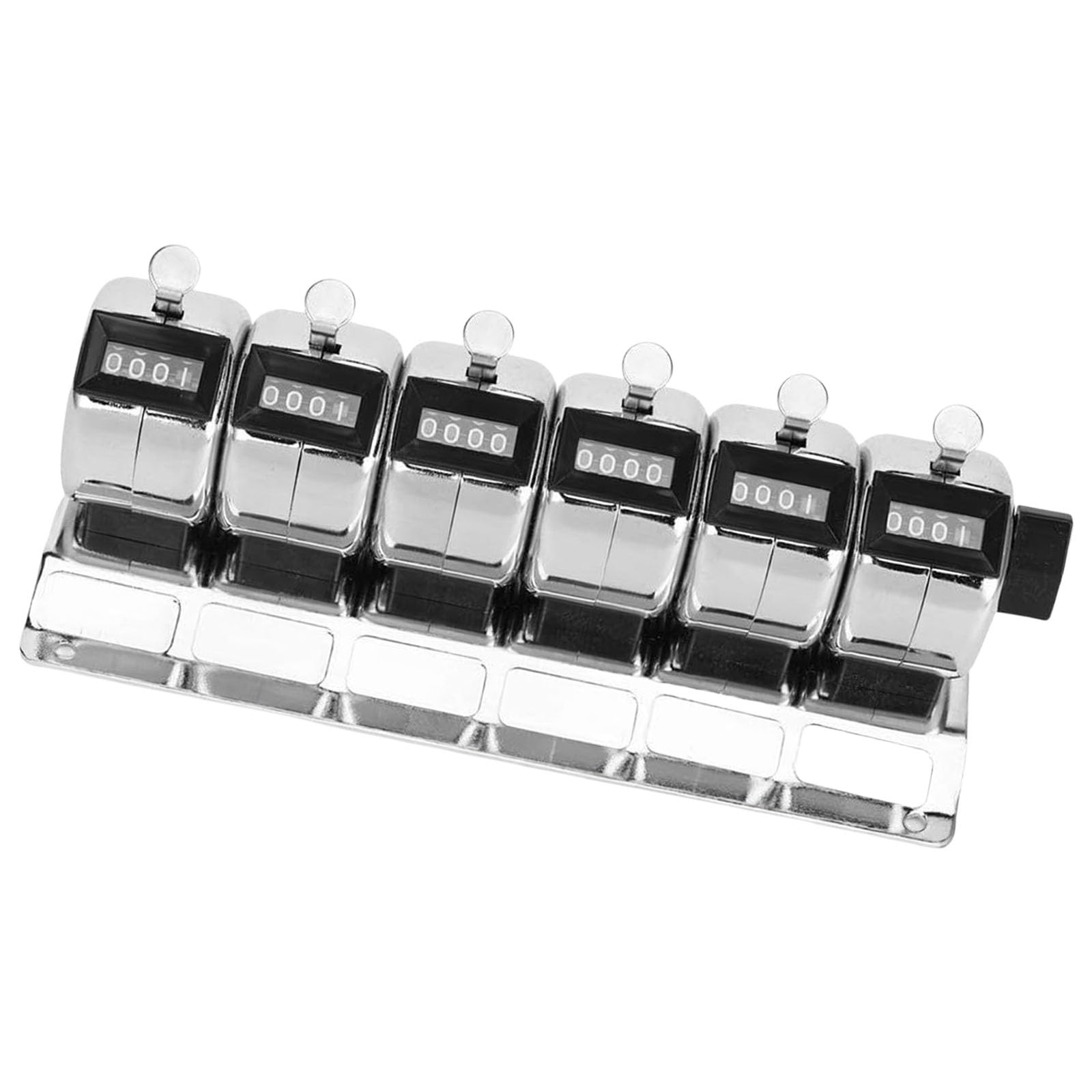 6 Unit 4Digit Mechanical Counter with Stainless Steel Body for Industrial or Outdoor Counting Manual Counter Stainless Steel
