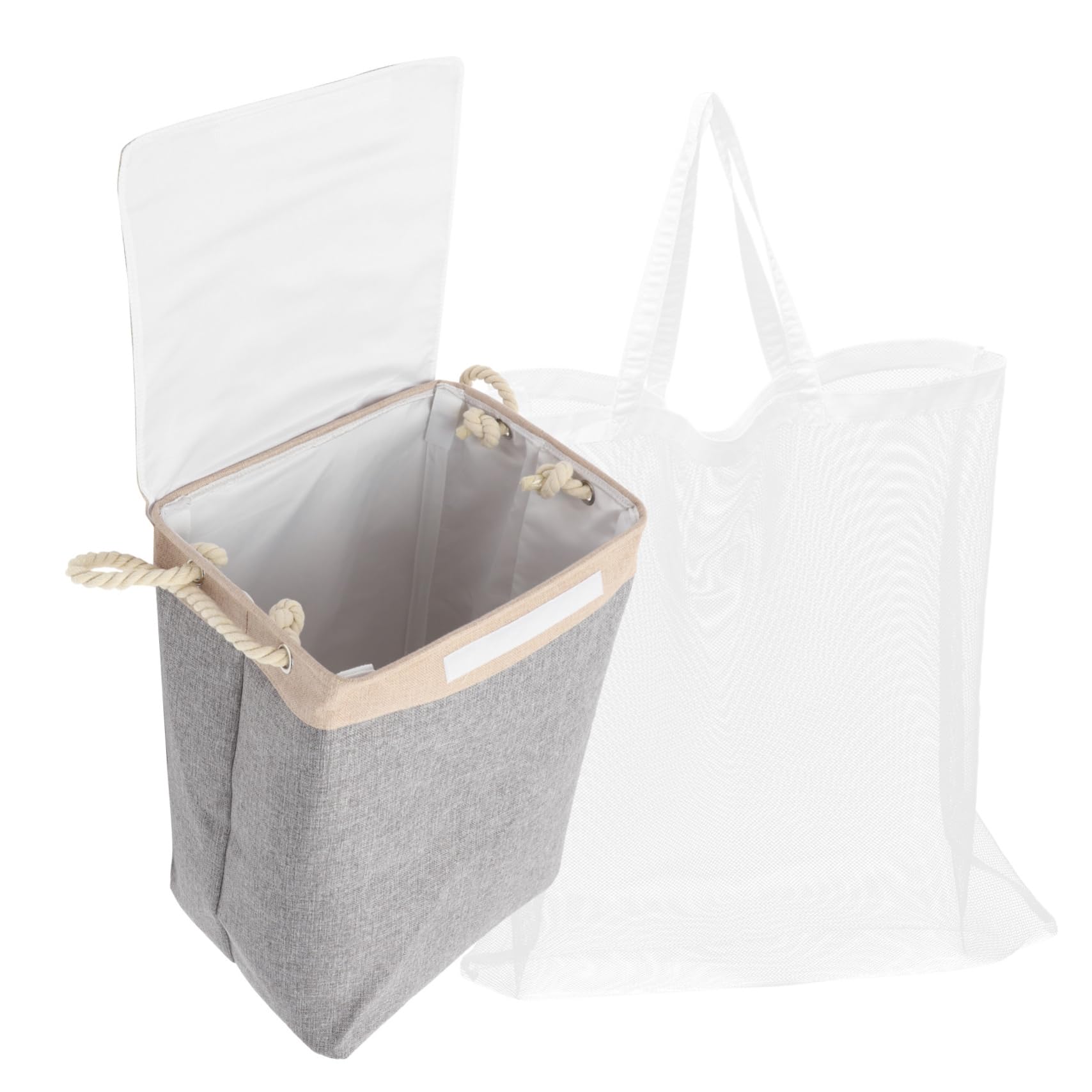 Panier à linge pliable en imitation lin pour organisation et rangement de buanderie