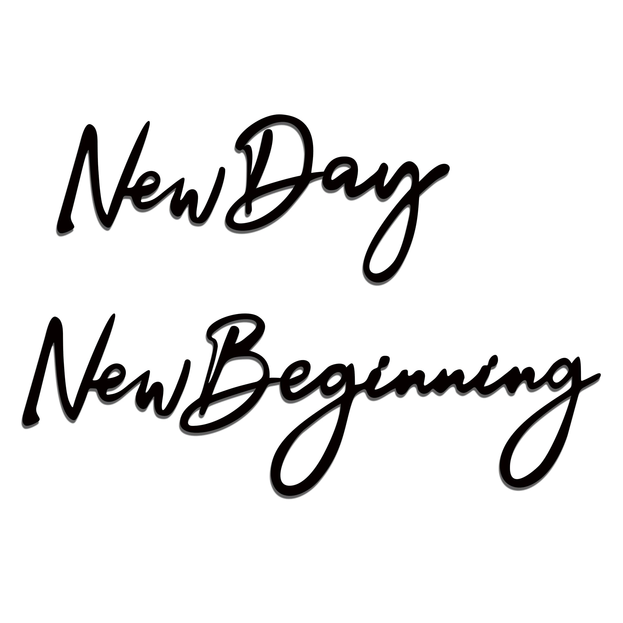 Photo 1 of New Day New Beginning Black Metal Wall Art Inspirational Home Office Decor