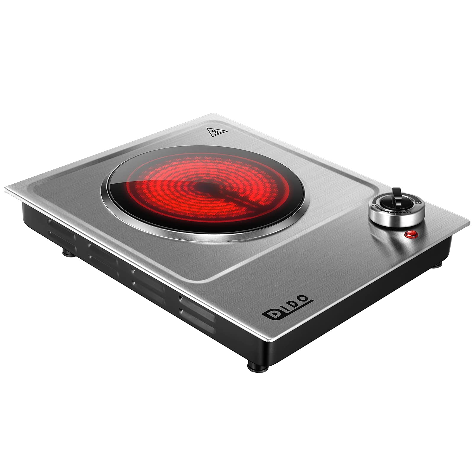 Photo 1 of DIDO 1200W Electric Hot Plate, Portable Ceramic Countertop Infrared Burner with Adjustable Temperature Control, Stainless Steel Base Easy to Clean, Electric Stove for All Cookware, Heat-Up in Seconds Ceramic Single Burner