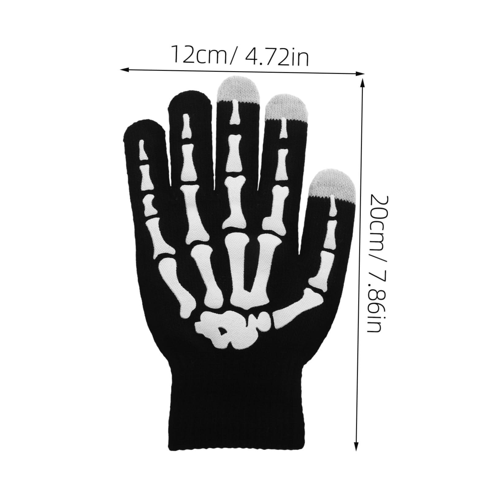 ibasenice 2pcs Skeleton Touchscreen Gloves for Men Women Versatile Sports Outdoor Gloves for Biking Running Driving Unique Halloween Design Anti-Slip Warm Practical