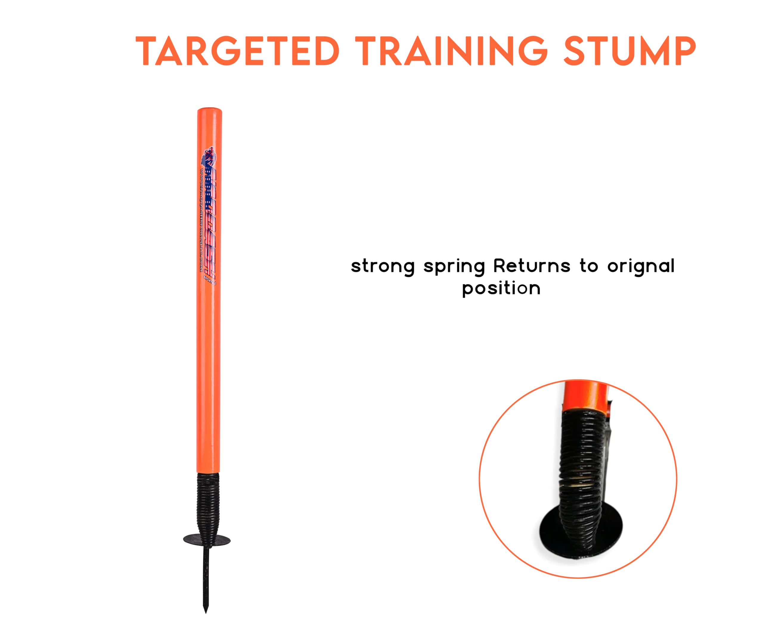 Verbessern Sie Ihr Training mit dem Naqqash Sports Cricket-Ziel-Stump-Wicket: einem 71,1 cm großen, federbelasteten Standard-Stumpf, ideal für Feld- und Bowling-Übungen.