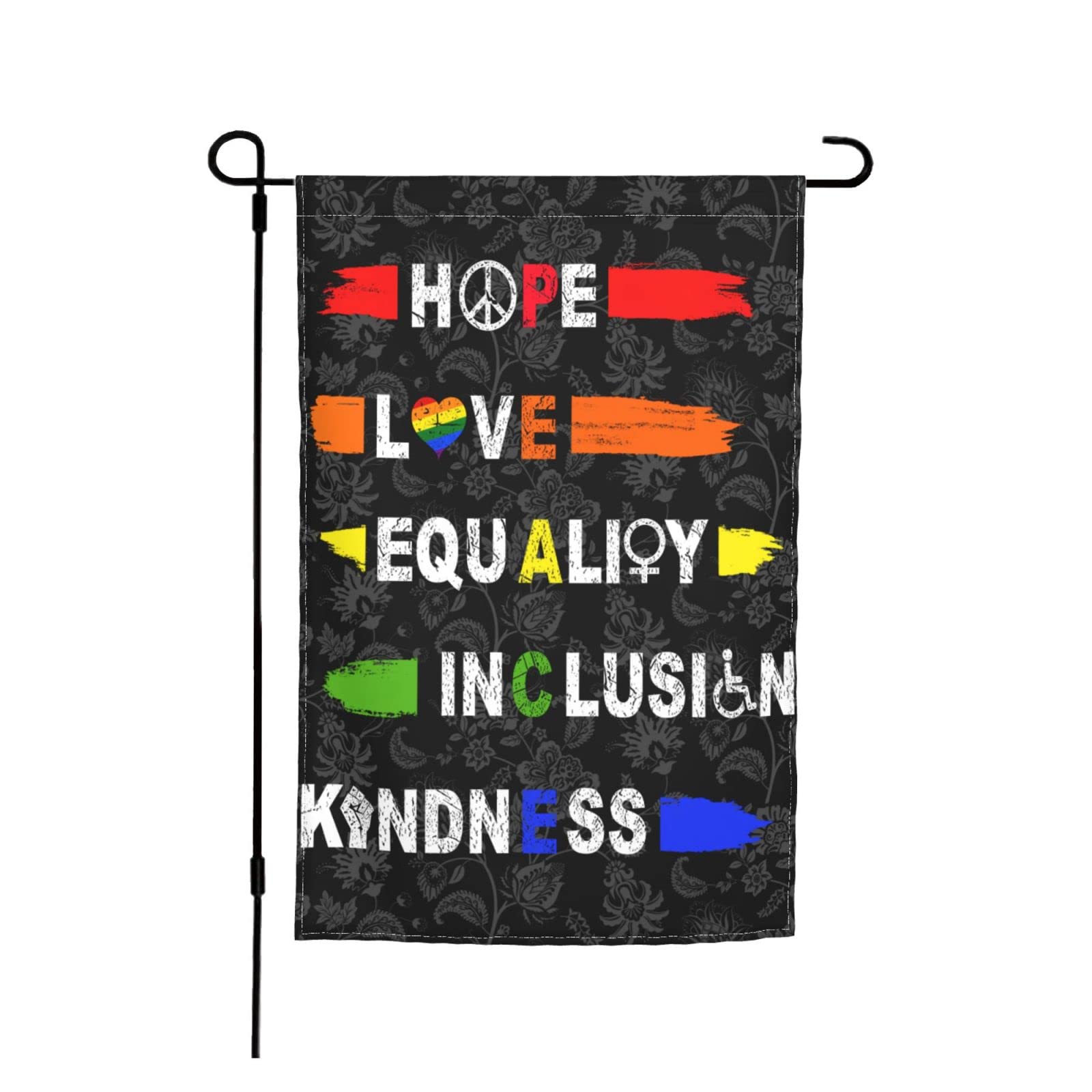 Hope Love Equality Inclusion Kindness Garden Flag 12 X 18 in Peace Outdoor Floral Mini Yard Flag House Flags Double-Sided Farmhouse Sign for Home Garden Decoration โ image 1