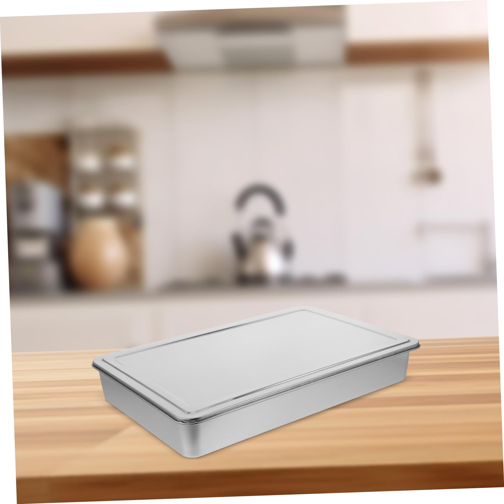 Alipis Moule à Pâtisserie Rectangulaire Avec Couvercle Acier Inoxydable Pour Brownies Gâteaux Et Plats Mijotés Convient Aux Fours