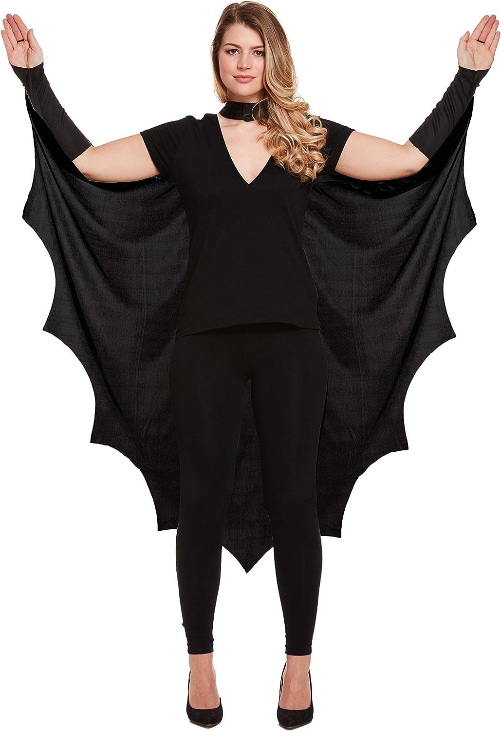 Adult's Vampire Bat Cape (One Size) Halloween Black Bat Wing's Fancy Dress Witch Winged Cape Costume Accessory