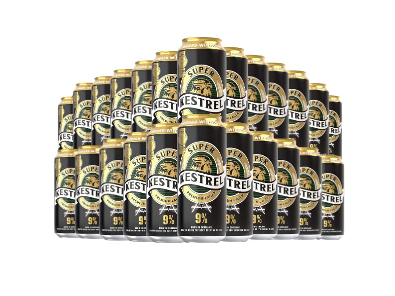Kestrel Super Premium Lager | 500 ml Cans | Pack of 24 | Beer case for parties