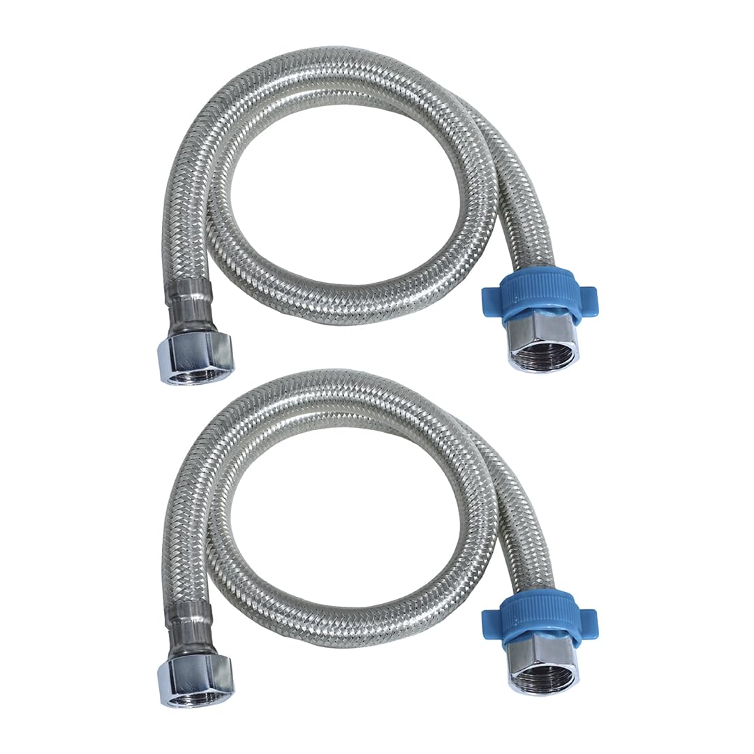 RN 304 Grade Stainless Steel Connection Pipe for Geyser, Wash Basin and Toilet Seat Flush with Spanner RN6304SC60_CP (Pack of 2) (B091677QSQ) Amazon Price History, Amazon Price Tracker