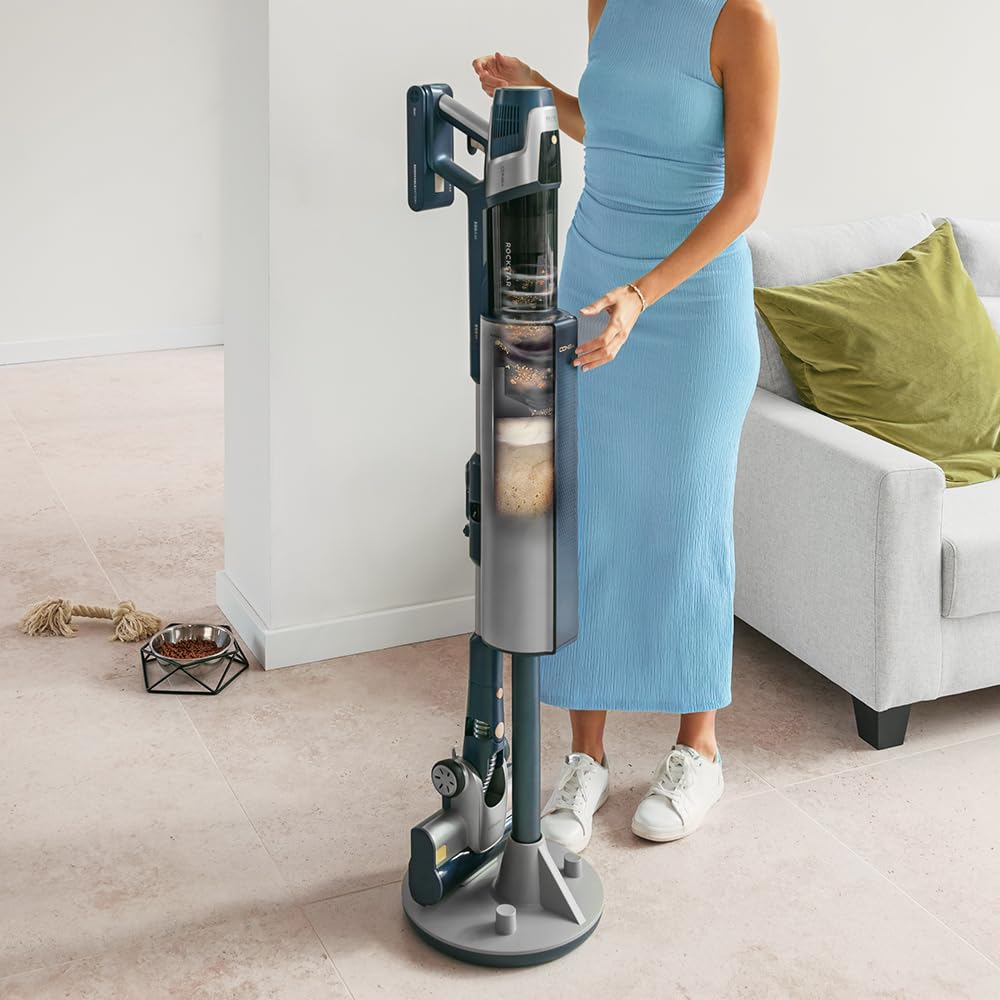 Cecotec Aspirapolvere Senza Fili Potente Conga Rockstar 11500 Odyssey Station Connected IA. Max 300AW, 800W, IA, App, fino a 110 min autonomia, Base auto-svuotante, Tubo Flessibile, Kit Accessori