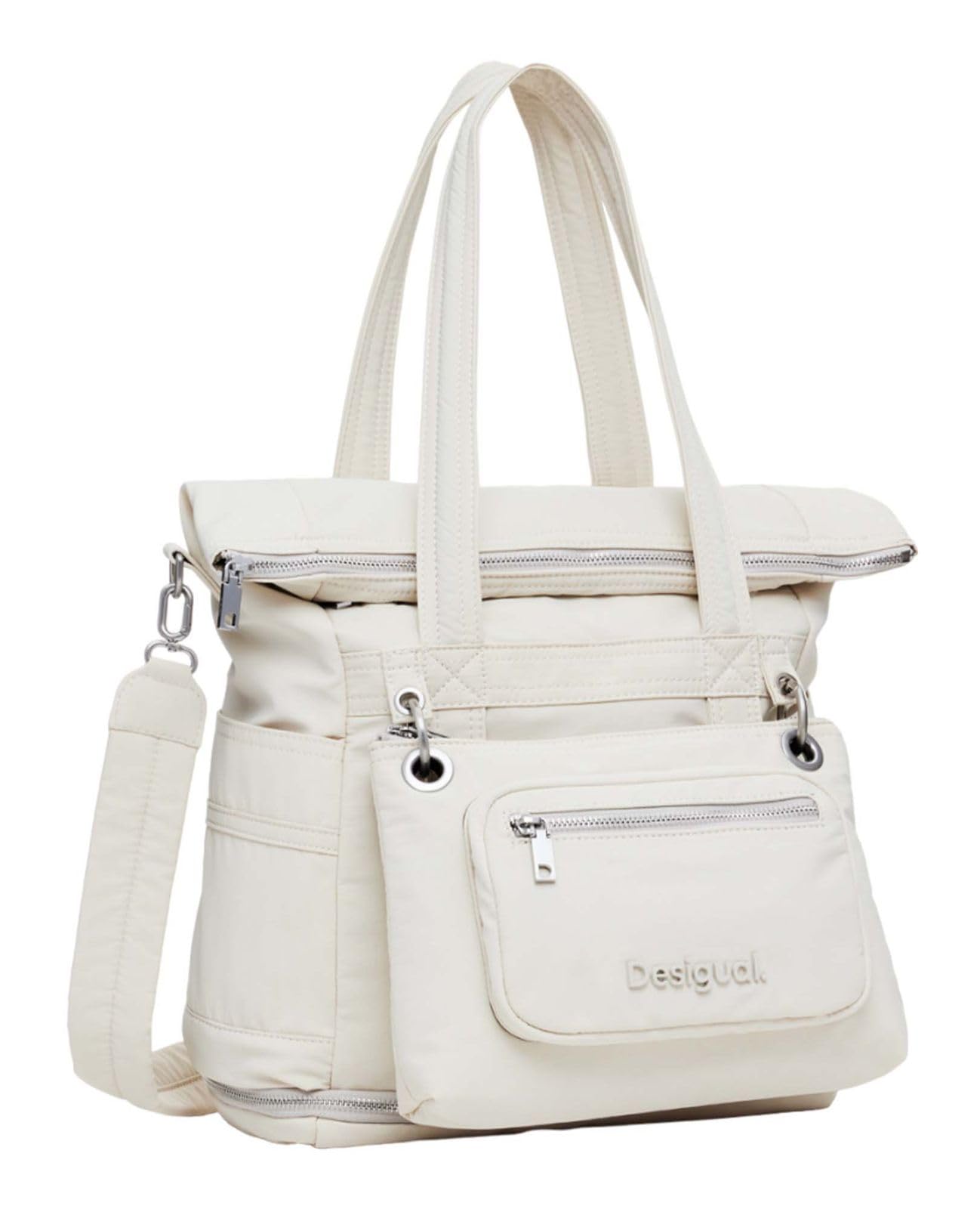 Desigual Women's Accessories Nylon Backpack Big, White, One Size