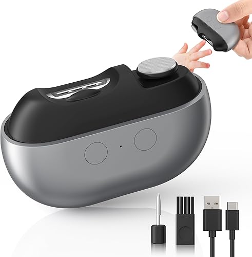 Cortaúñas eléctrico con carga USB Acina 2025 - Cortauñas automático actualizado con luz LED, recortador de uñas de seguridad recargable por USB para