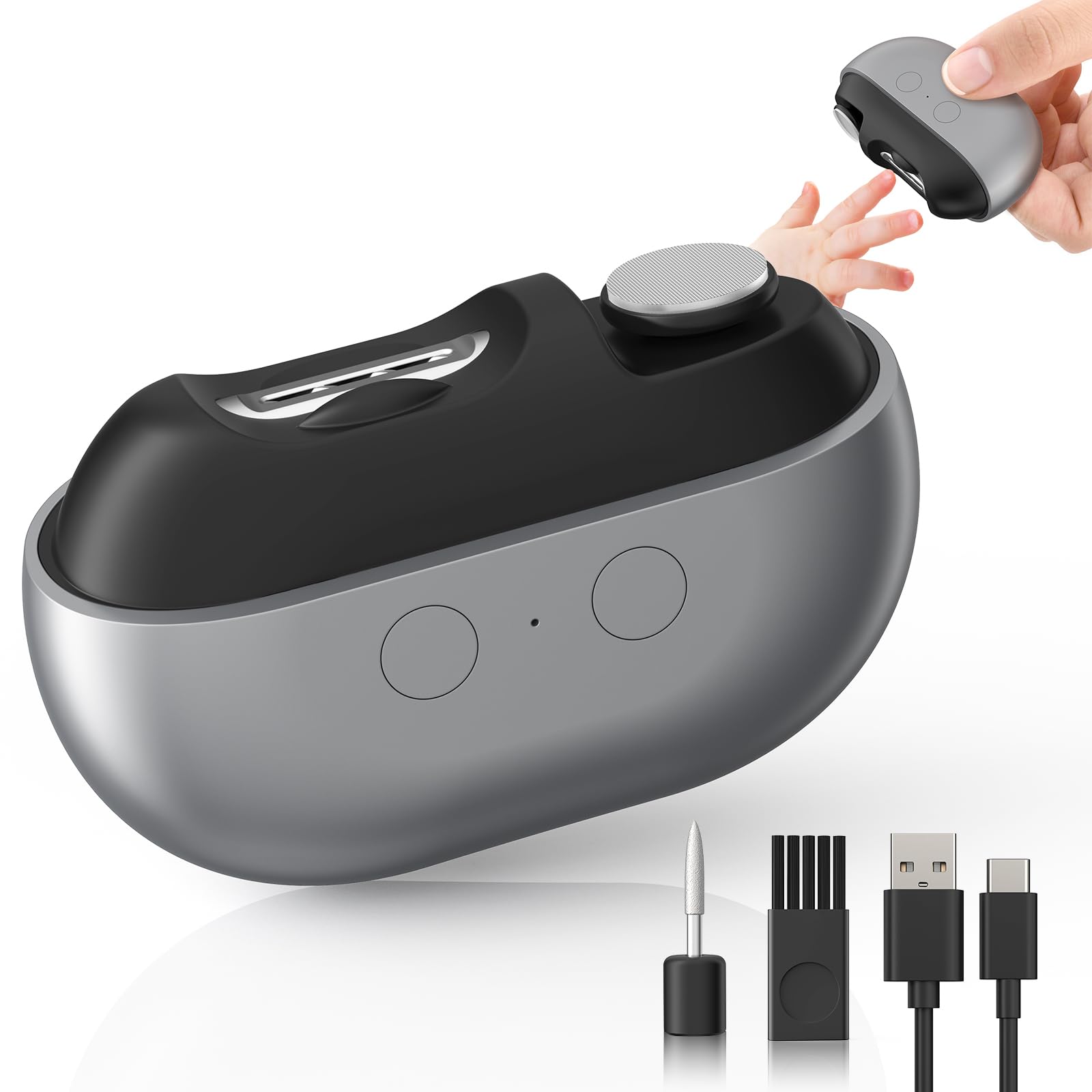 Electric Nail Clipper with USB Charging: Acina 2025 Upgraded Automatic Nail Clippers with Led Light - USB Rechargeable Safety Fingernail Trimmer for