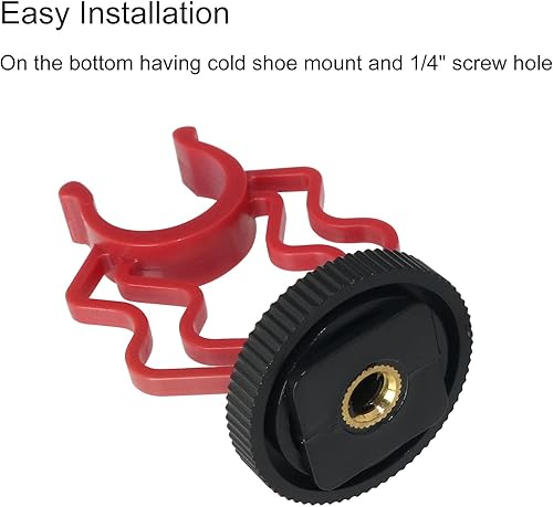 Miniatura 3 de Soporte de choque para micrófono de video externo LUORNG 2 piezas en cámara micrófono soporte de montaje con zapata fría de 14 pulgadas para RODE