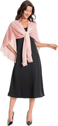 Miniatura 6 de Hotshawl Chales y Envoltorios para Vestidos de Noche de Gasa Transparente para Mujeres Elegante Suave Sedosa Bufanda Pañuelo Boda Estola Nupcial