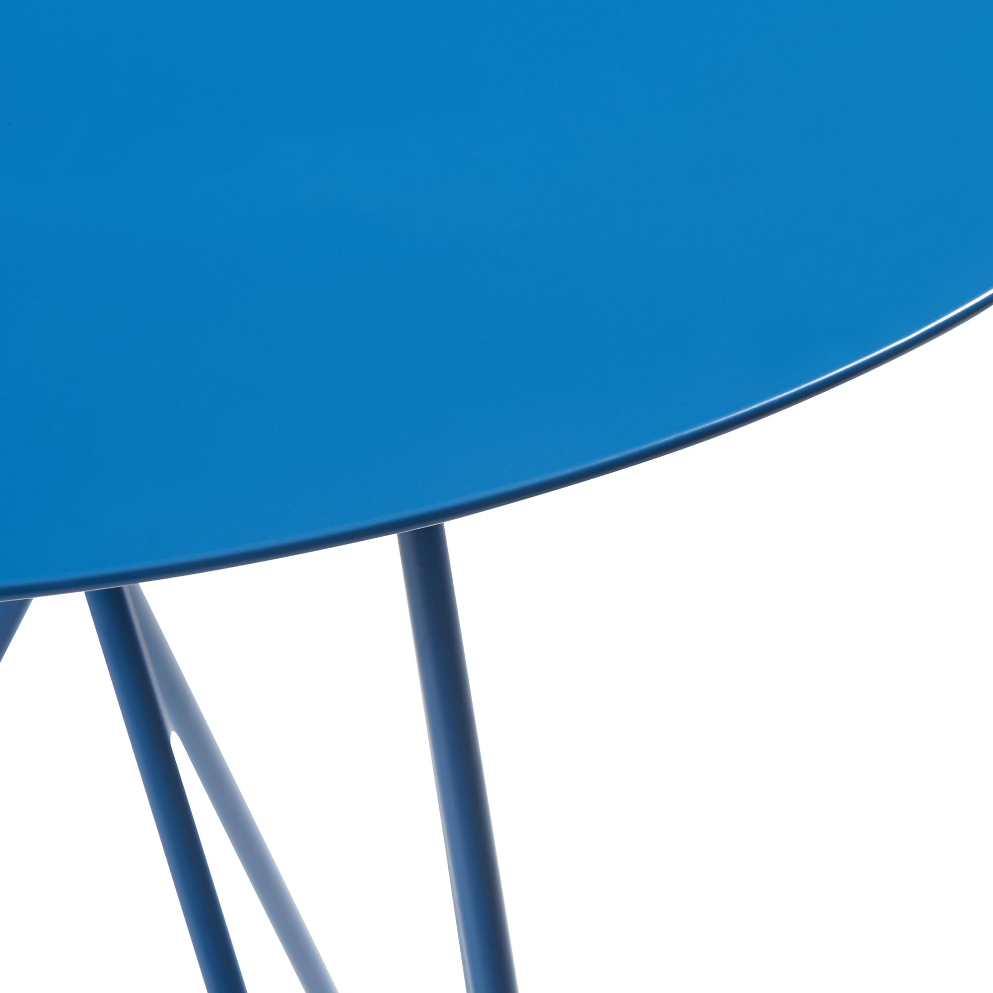 [en.casa] Tavolino Laterale con Gambe a Forcina Hairpin Tavolino da Caffè a Piano Rotondo 45 x Ø43 cm in Metallo per Soggiorno Salotto Camera da Letto - Blu Opaco