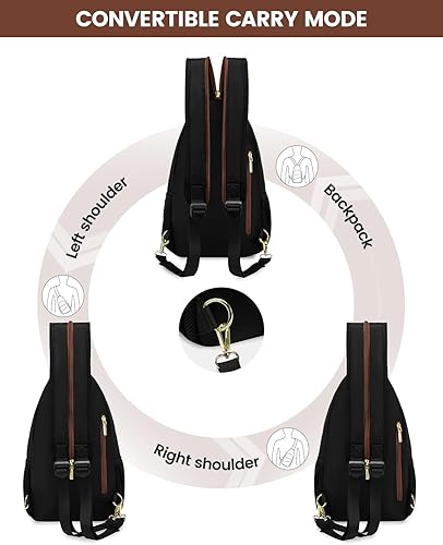 Miniatura 2 de LOVEVOOK Bolso bandolera para mujer, mochila cruzada convertible, mochila de senderismo, bolsa de pañales pequeña resistente al agua,