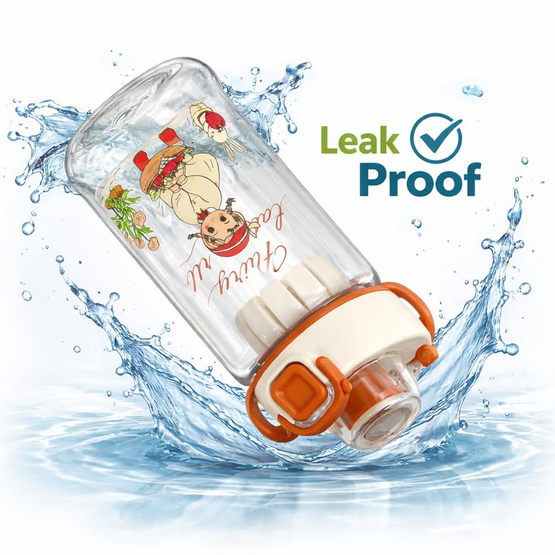 Image of Raawan Kids Water Bottle for School 600ml | Spill-Proof Sipper Bottle for Boys & Girls | BPA-Free, Durable & Leakproof Water Bottle for School & Play | Cream
