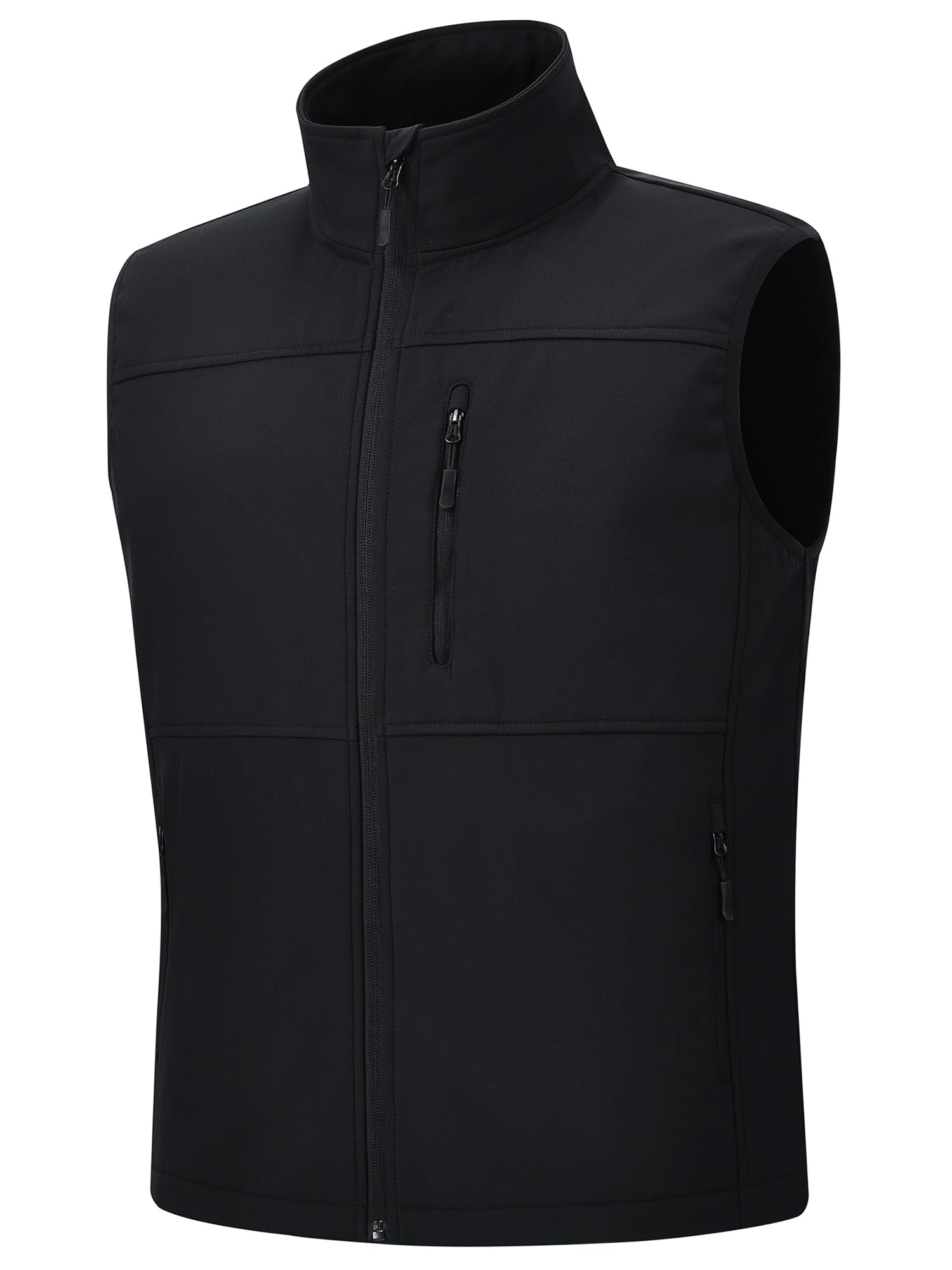 Huayuzh Gilet da uomo per attività all'aperto, senza maniche, in softshell, impermeabile, antivento, interno in pile, per escursioni e golf