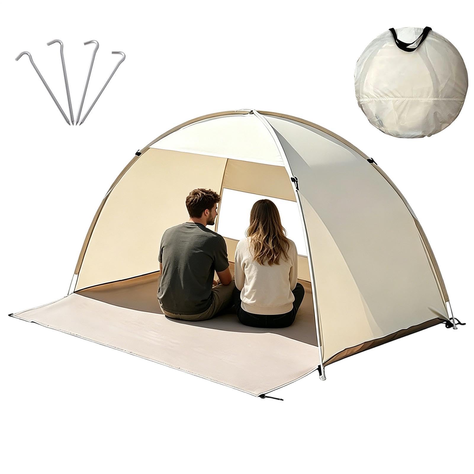 Beach Tent Sun Shelter Solare Portatile con Montaggio Facile | Tenda da Spiaggia per 3-4 Persone, Campeggio, Giardino, Picnic, Famiglia, Pesca, Escursionismo, Viaggio, Trekking