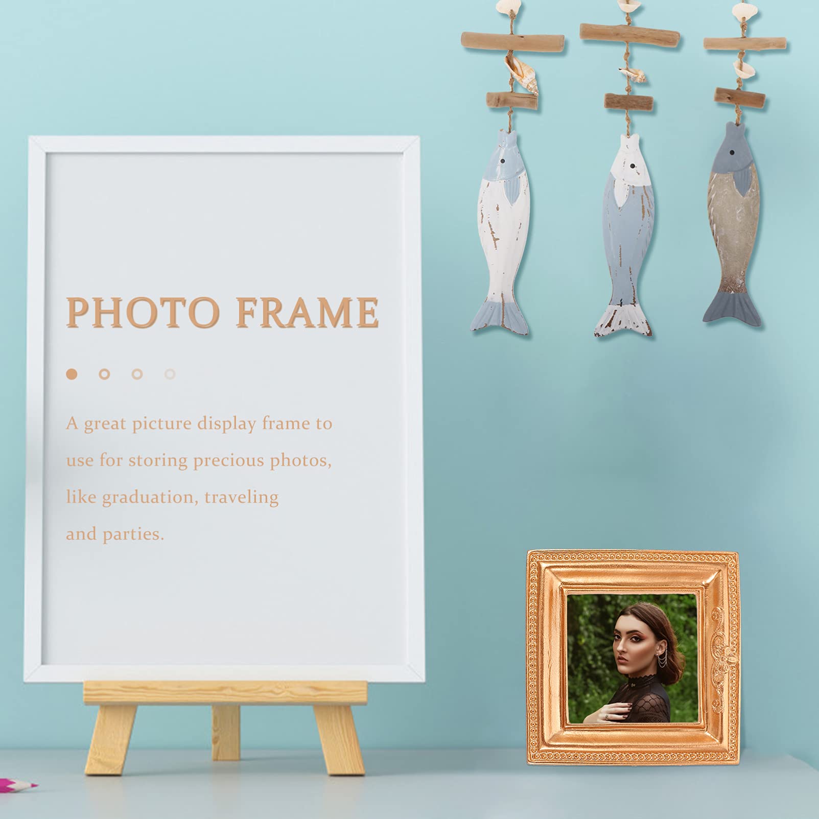 Gouden fotolijst cadeau huis bruiloft decoratie kleine tafel hars fotolijst decoratie
