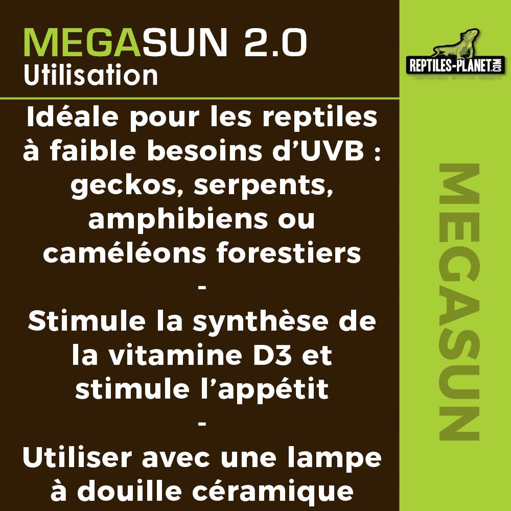 Reptiles Planet - MegaSun UVB 2.0 - Lampadina UVA UVB - 26 W