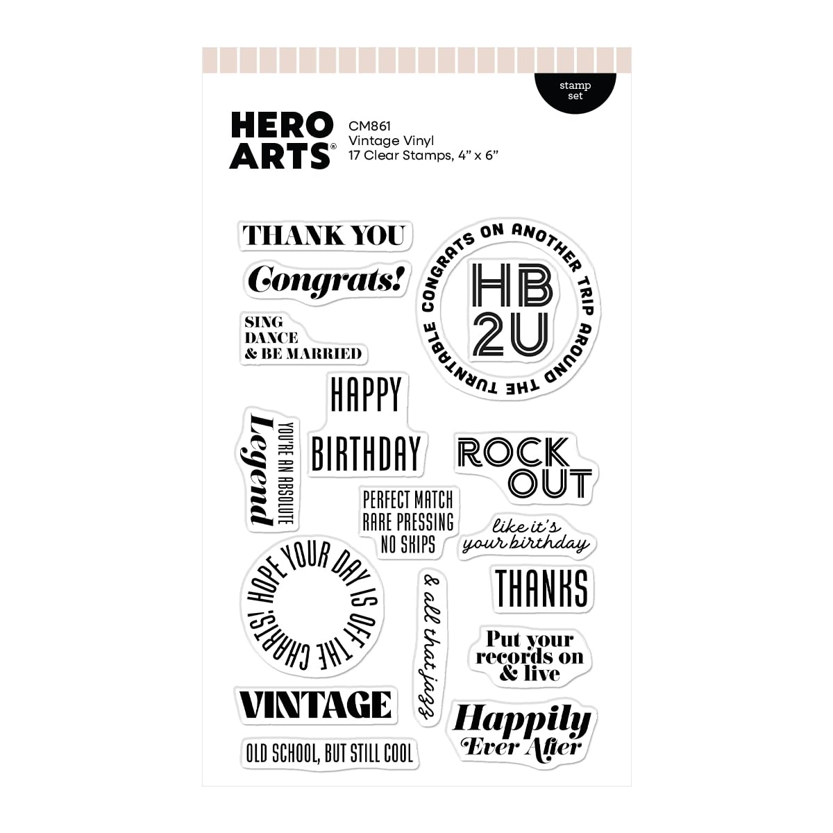 Hero Arts Vintage Vinyl Stamp Set