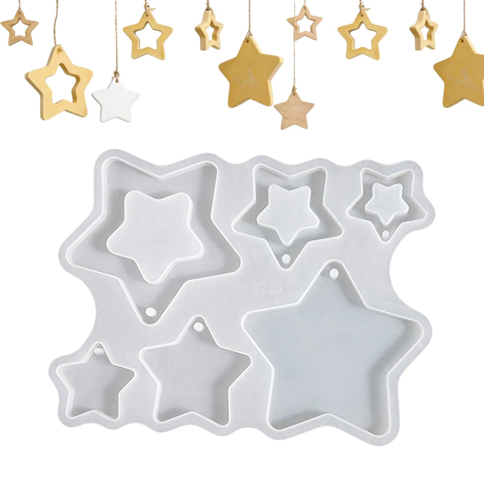 24-Cavity Silicone Star Molds, 3 Sizes Food Grade Non-Stick Star Moulds for Chocolate, Gummy, Resin, Cake Decorations, Christmas, Birthday, Wedding Crafts
