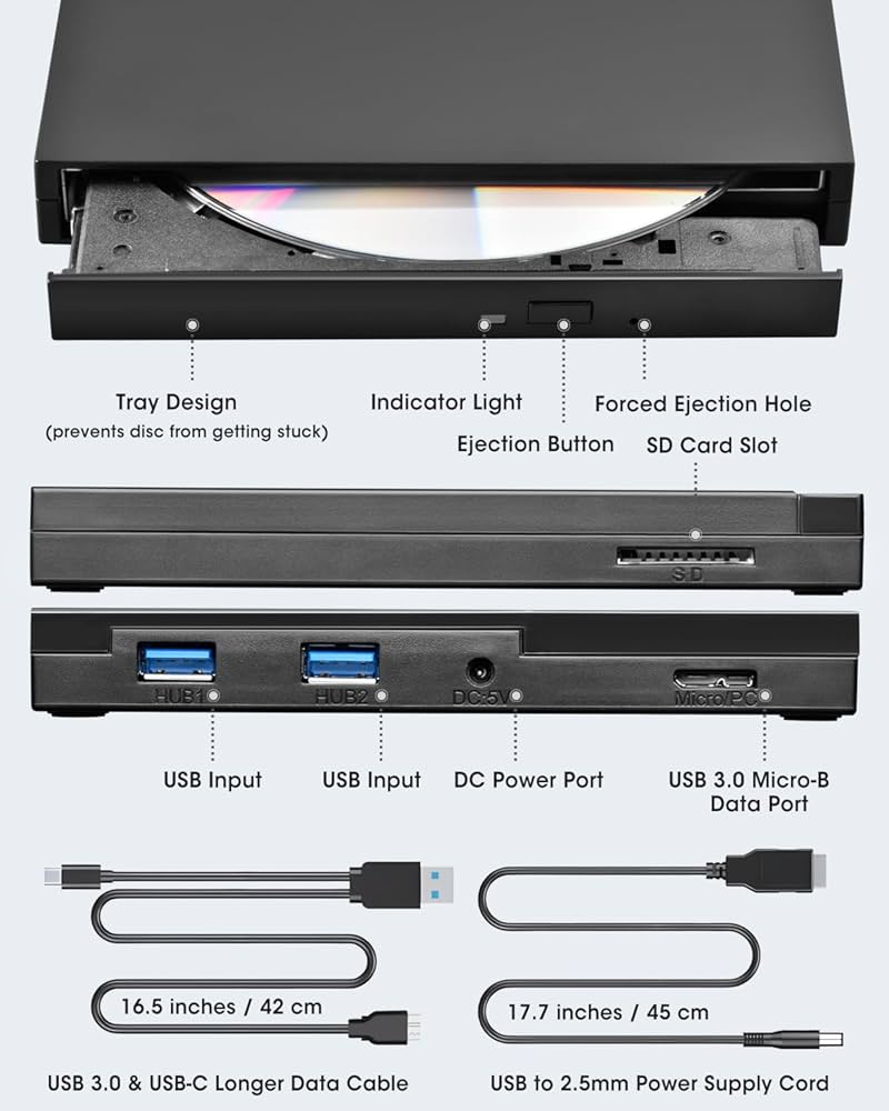 DVDドライブとカードリーダーセット Amazon.co.jp: 外付けDVDドライブ USB 3.0 Type-C DVDプレーヤー