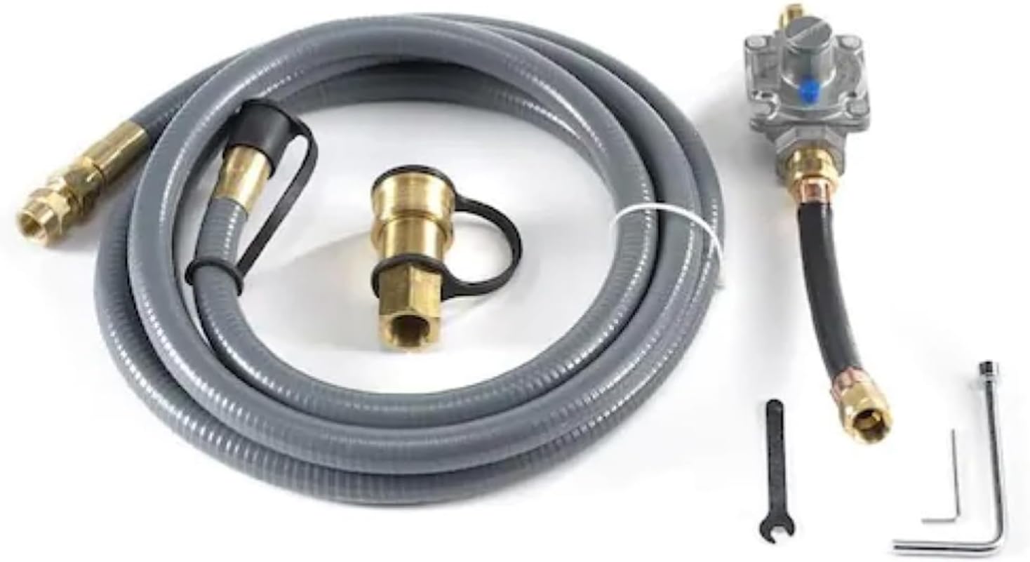 Spire Natural Gas Conversion Kit for Grills โ Propane to Natural Gas with 10 ft. Hose & Regulator, Compatible with Spire Models 740-0781P, 740-0788P and 720-1143B, Gray, 710-0003A