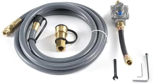 Spire Natural Gas Conversion Kit for Grills Propane to Natural Gas with 10 ft. Hose & Regulator, Compatible with Spire Models 740-0781P, 740-0788P and 720-1143B, Gray, 710-0003A