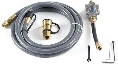 Spire Natural Gas Conversion Kit for Grills – Propane to Natural Gas with 10 ft. Hose & Regulator, Compatible with Spire Models 740-0781P & 740-0788P, Gray, 710-0003A
