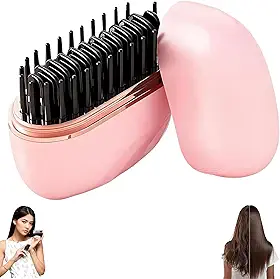 Yaslayp Glambrushs Mini alisador de cabelo, escova alisadora de cabelo portátil sem fio recarregável, controle de temperatura de 3 velocidades, mini alisador de cabelo para mulheres, ideia para