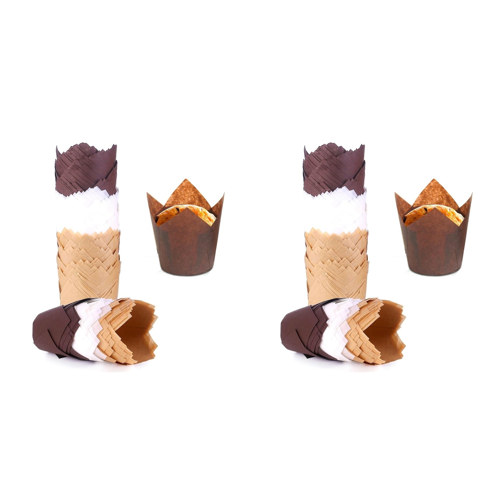 Hndhbfgrt 400PCS Tulip Cupcake Liners Upgrade Parchment Paper Muffin Liners for Baking Cupcake for Party Wedding Birthday