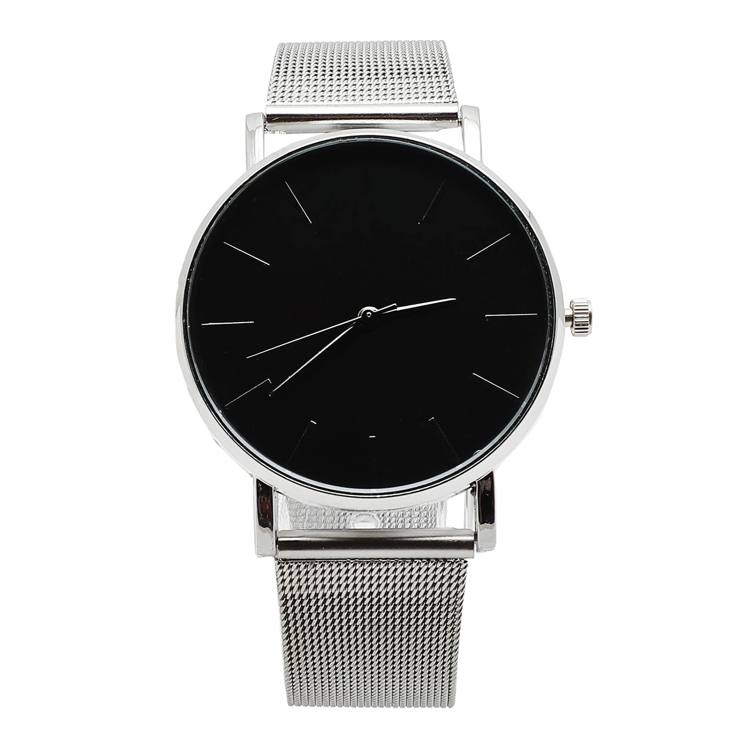 Haute Sauce Black Round Analog Dial Watch With Black Steel Mesh Strap for Woman and Girl | Black Hour Marker | Quartz | Battery Power | Stylish Wrist Watch For Women | Latest Female Fashion (HSWC1006) (B0B8SWPJ9B) Amazon Price History, Amazon Price Tracker
