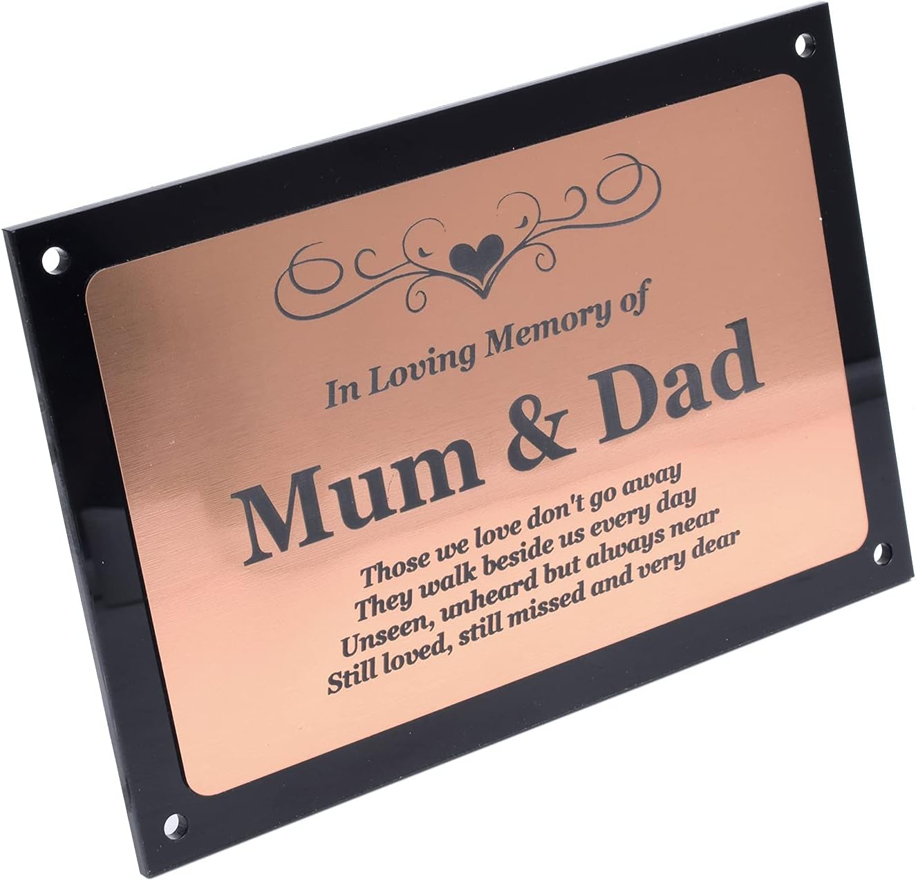 OriginDesigned Beautifully Engraved Mum & Dad Memorial Plaque - Indoor and Outdoor Use (Copper), 17cm wide x 11.3 cm high - Image 4