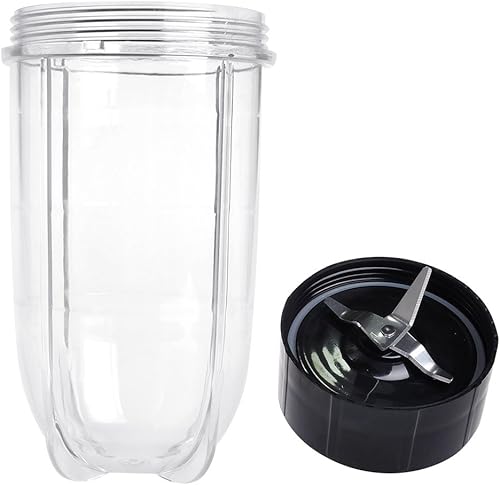 Cuchilla cruzada de repuesto + juego de vasos de 16 oz para Magic Bullet, piezas de repuesto compatibles con licuadora Magic Bullet MB1001 de 250 W
