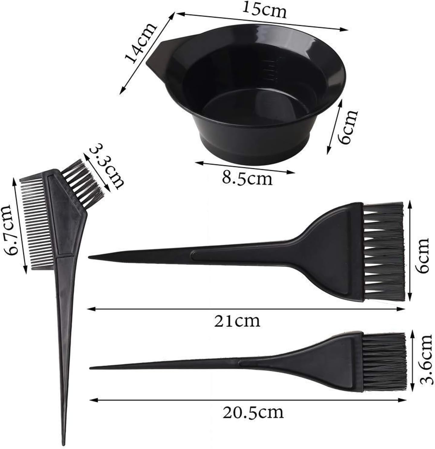 Professional Hair Dye Kit - Hair Coloring Bowl, Mixing Brush, Applicator Brush, Hair Clips, Ear Covers & Cape for Home Salon Use, All Hair Types (1 Set)
