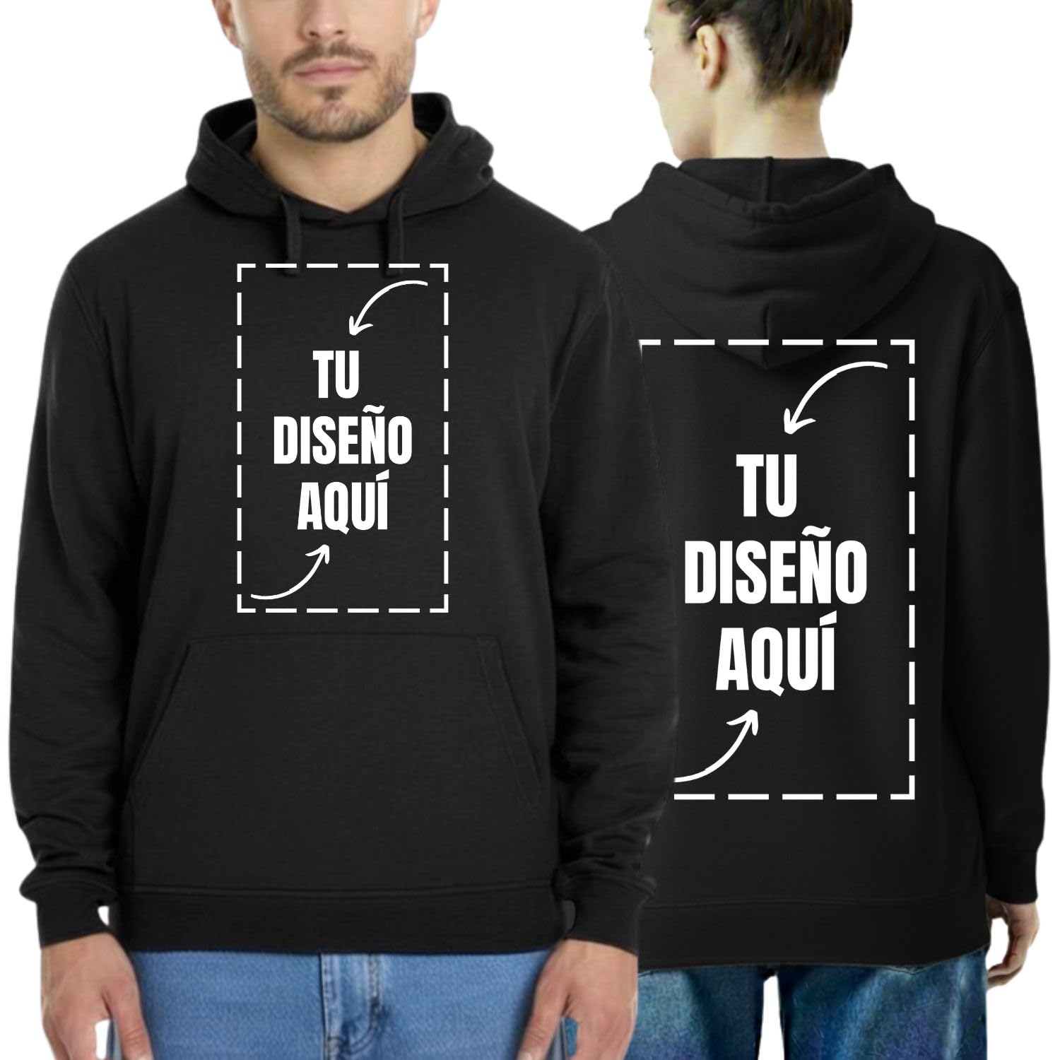latostadora Sudadera Personalizada Hombre Mujer - Sudaderas Personalizadas Capucha - Sudaderas para Personalizar - Sudadera Personalizable por Delante y Detras - Personalised Hoodie Regalo