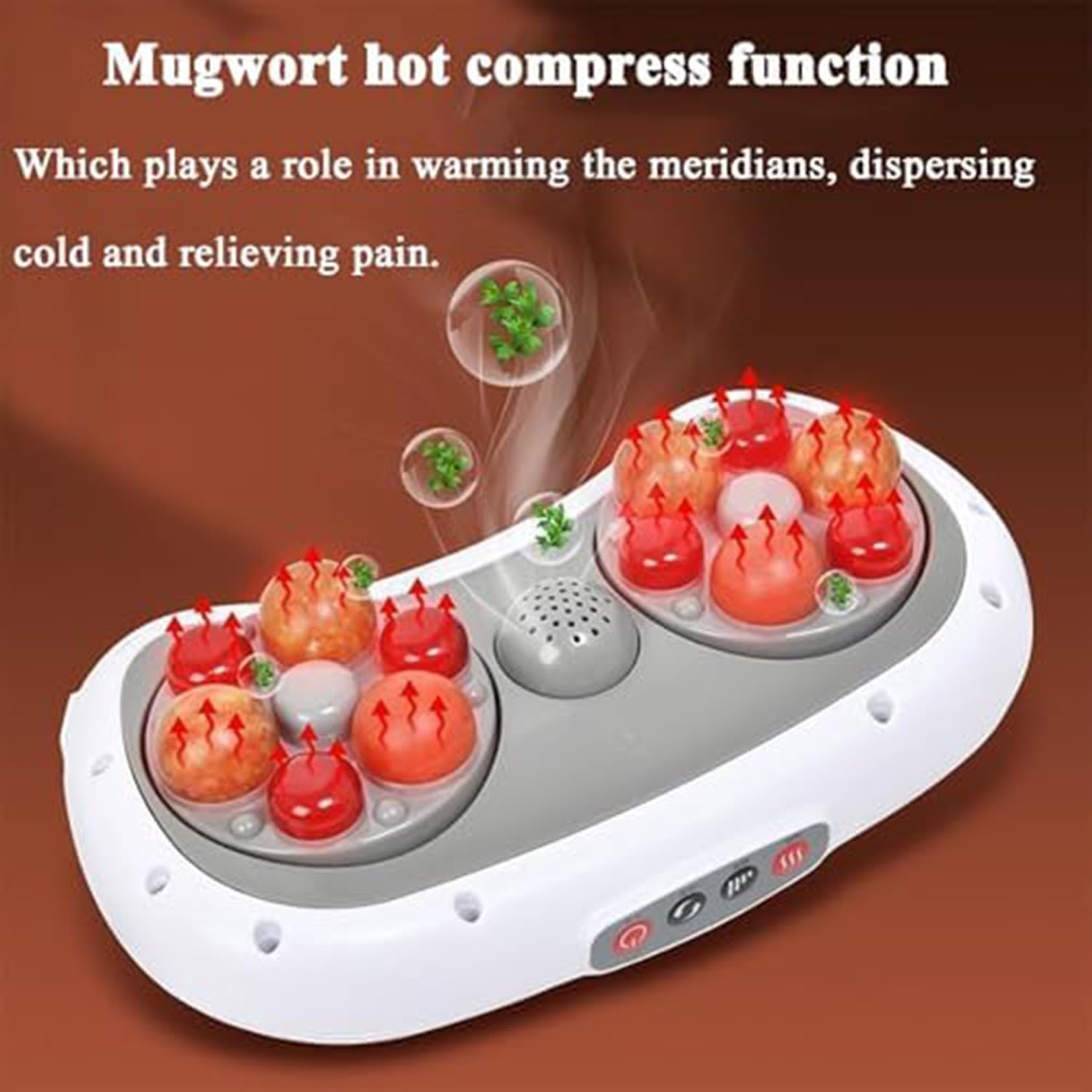 Bian Stone Bauchknetgerät,Bauch- Und Bauchmassagegerät Mit 30-Mm-Massagekopf Und 3 Einstellbaren Vibrationsintensitäten,3-Stufige Temperaturregelung Rotlicht-Heißkompresse Für Zu Hause