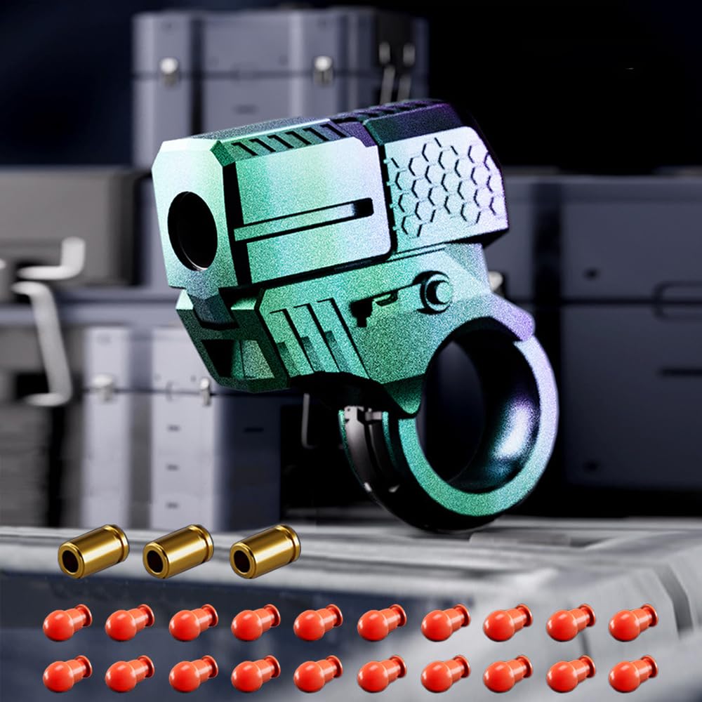 Metal Fidget Ring Fidget Toy Small Toy Fingertip Launcher for Adults, Fidget Toys Sensory Toys (Chameleon)