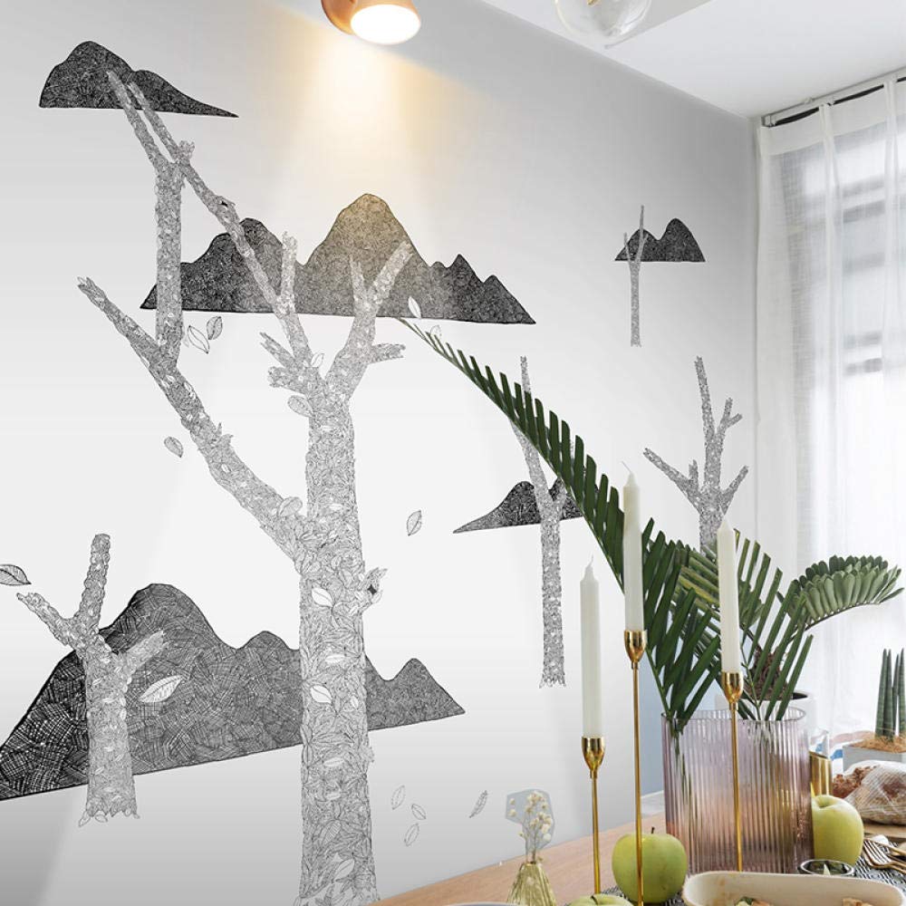Grandes Pegatinas De Pared De Paisaje En Blanco Y Negro, Sala De Estar, Dormitorio, Decoración De Pared, Sofá, Tv, Fondo, Calcomanías De Pared, Decoración Para Habitación