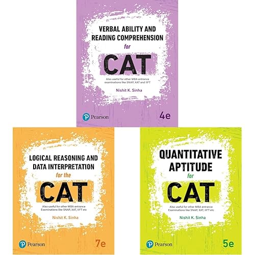 Verbal Ability &amp; Reading Comprehension For Cat| Fourth Edition| By Pearson + Logical Reasoning &amp; Data Interpretation For Cat 7E + Quantitative Aptitude For Cat, 5E (Set Of 3 Books)