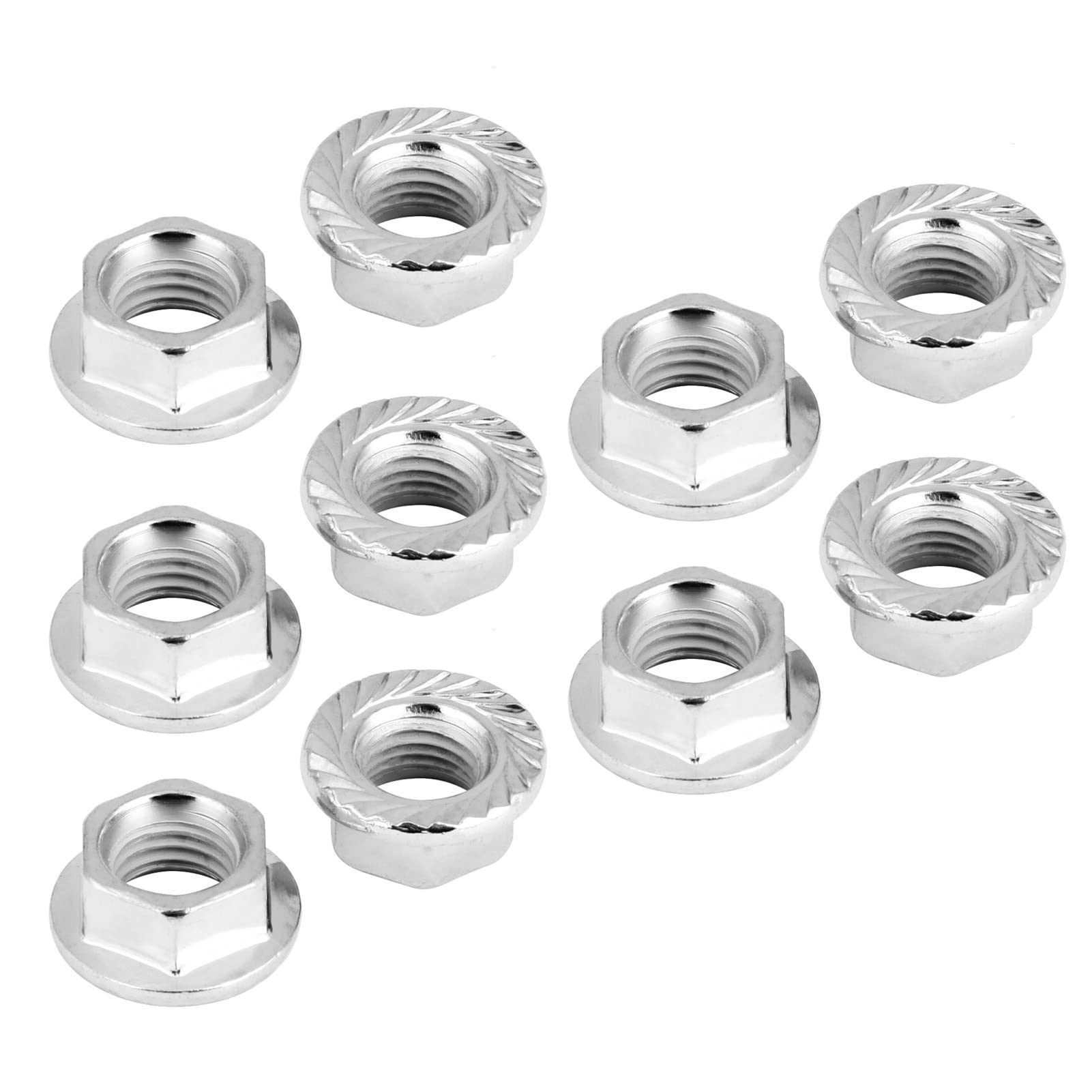 M10X1.25 Dado M10X1.25 Dado Flangiato Ferro Cromato 10 Pz Filettatura Fine Esagonale Dado Esagonale Dadi Flangiati di Fissaggio Con Pad