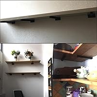 Vista 8 de Soporte de estante rústico flotante en T, soportes para estantes ocultos colgantes, soporte de estante de división de carga para montaje en pared