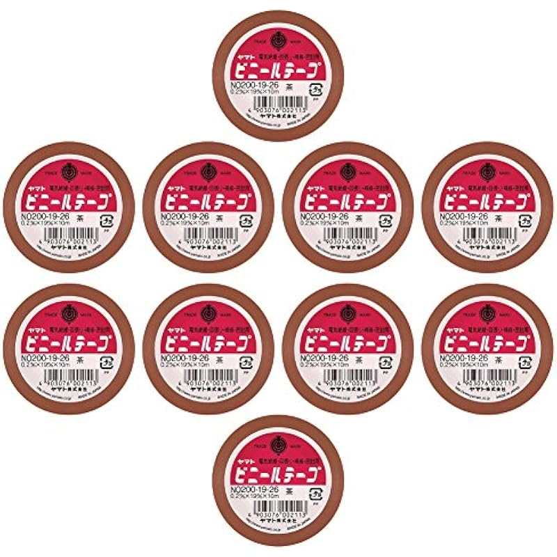 야마토 비닐 테이프 19mm폭 10롤 NO200-19-10PR 브라운