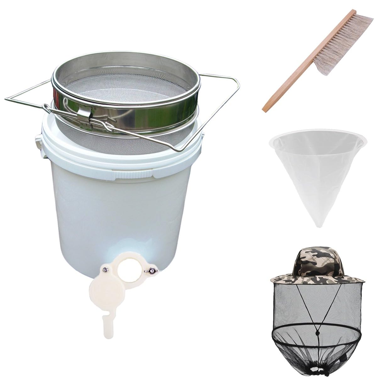 養蜂 器具 はちみつ こし器 蜂蜜 ワックス ろ過器 2重ステンレス ブラシ ふるい 園芸 PVC容器付き (18L) 養蜂 器具 はちみつ こし器 蜂蜜 ワックス ろ過器 2重ステンレス ブラシ ふるい 園芸 PVC容器付き (18L)