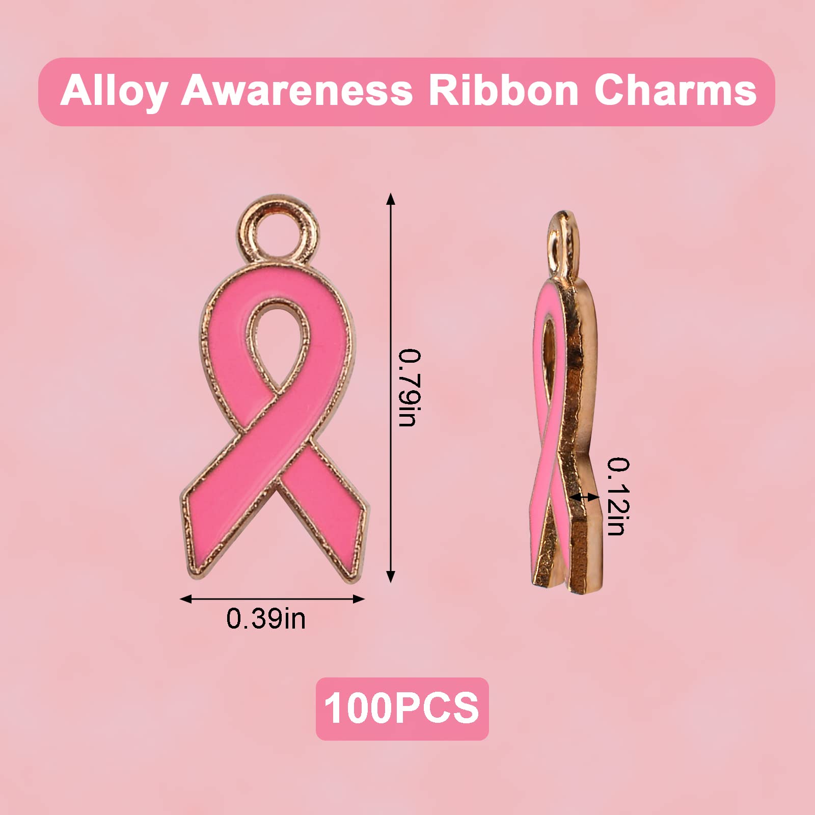 100 Ciondoli A Nastro Rosso In Lega - Per Sensibilizzazione HIV/AIDS, Malattie Cardiache, Prevenzione Droga - Creazione Gioielli - Foto 11