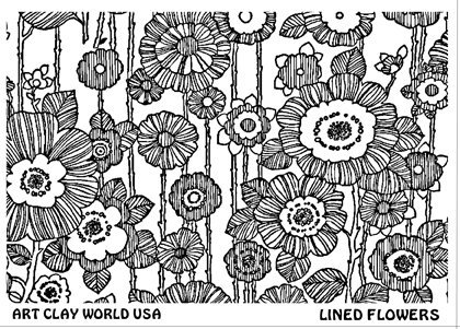 FlexiStamps Texture Sheet Lined Flowers Design - 1 pc.