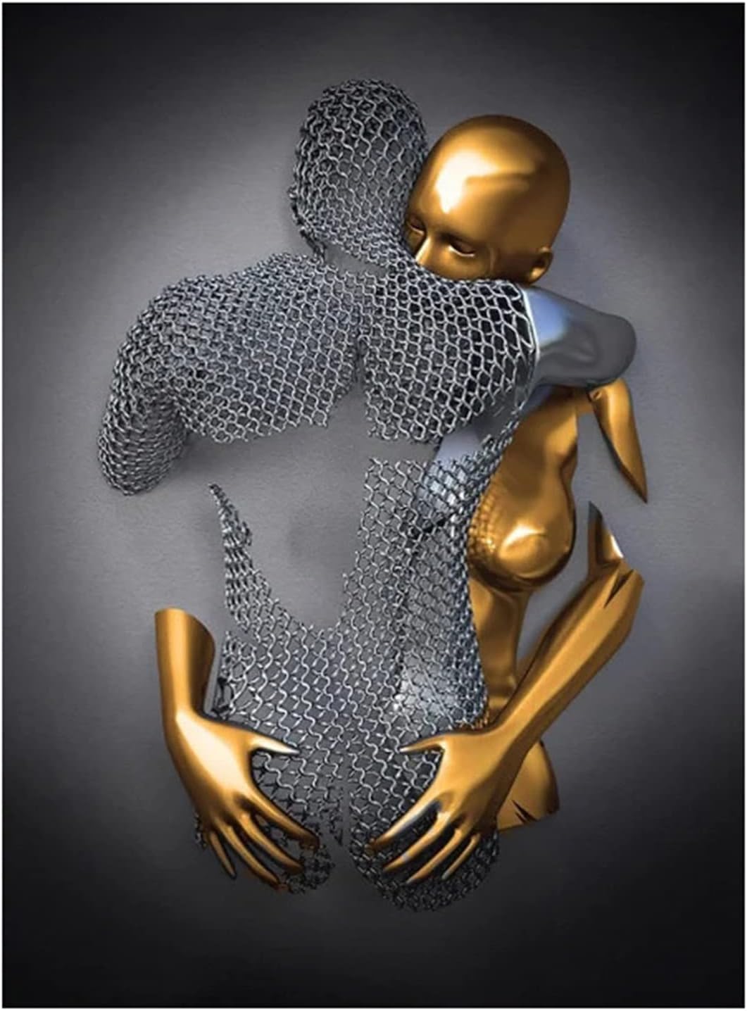 Tableau moderne effet bronze or de 50x70 cm pour décoration élégante
