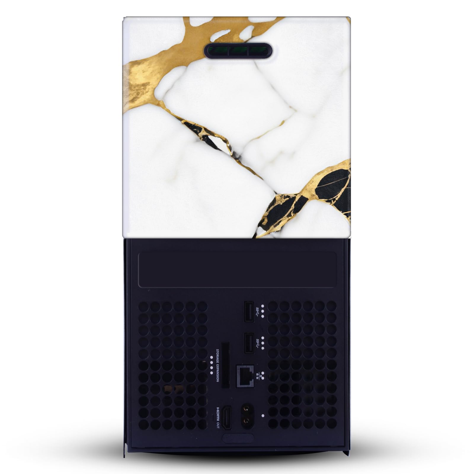 Head Case Designs WeiÃŸ, Gold Und Schwarz Marmor Spielekonsolen Wickeln kompatibel mit Xbox Series X